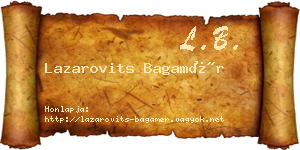 Lazarovits Bagamér névjegykártya